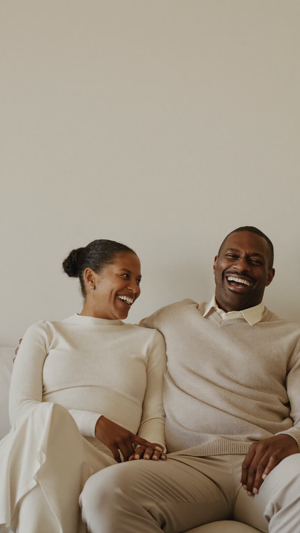 A couple relaxing together at home